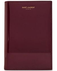 Saint Laurent - Pass-Etui Aus Lackleder - Lyst