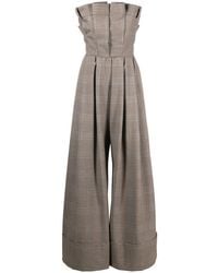 Moschino - Prince Of Wales-Pattern Strapless Jumpsuit - Lyst
