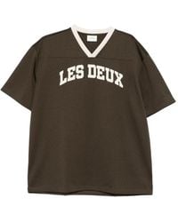 Les Deux - T-Shirt Perforé À Col V - Lyst