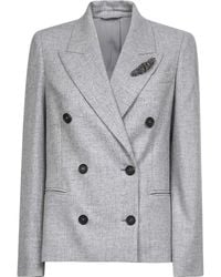 Brunello Cucinelli - Brosche-Blazer mit steigendem Revers - Lyst
