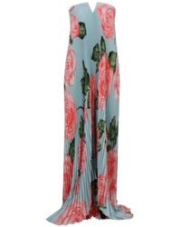 L'idée - Tie Pleated Floral-Print Maxi Dress - Lyst