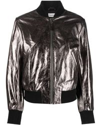 P.A.R.O.S.H. - Metallic Leather Bomber Jacket - Lyst