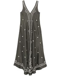 P.A.R.O.S.H. - Embroidery V-Neck Maxi Dress - Lyst