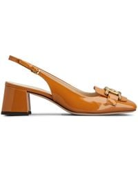 Tod's - Cuoio 50mm Logo-engraved Pumps - Lyst