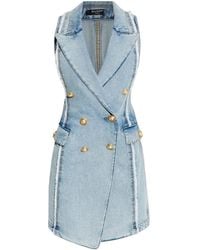 Balmain - Klassisches Jeans-Trägerkleid - Lyst