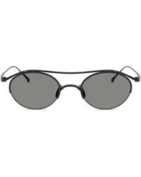Giorgio Armani - Round Browline Sunglasses - Lyst