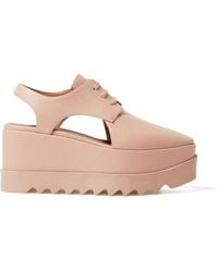 Stella McCartney - Elyse Cut-Out Wedge Derby Shoes - Lyst