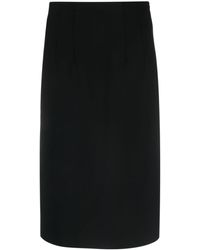 Peserico - High-waist Straight Midi Skirt - Lyst