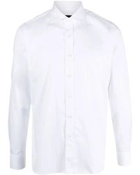 Tagliatore - Cutaway-Collar Cotton Shirt - Lyst