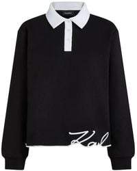 KARL LAGERFELD - Signature Polo Sweatshirt - Lyst