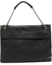 Orciani - Grained Leather Chain-Link Shoulder Bag - Lyst
