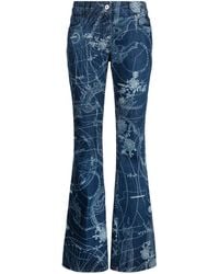 Off-White c/o Virgil Abloh - Graphic-Print Flared Jeans - Lyst