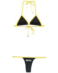 The Attico - Logo-Print Triangle-Cup Bikini - Lyst