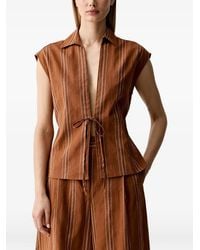 Benetton - Striped Tie-Fastening Top - Lyst