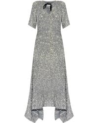 Ganni - Sequin Dress With Asymmetric Bottom - Lyst