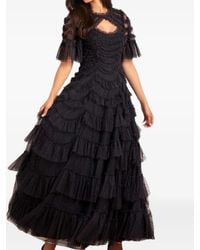 plus size velvet green dress Carmen Ruffle Ankle Gown – Green main image 1