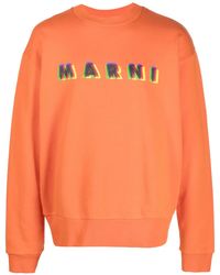 Marni - Logo-Print Cotton Sweatshirt - Lyst