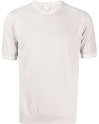 Eleventy - Fein gestricktes T-Shirt mit Streifen - Lyst