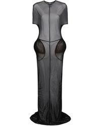 Jean Paul Gaultier - Mesh Padded Sheer Maxi Dress - Lyst