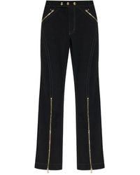 Versace Jeans Couture - Zip-Detail Topstitched Denim Jeans - Lyst