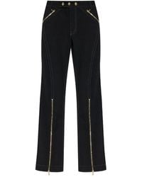 Versace Jeans Couture - Zip-Detail Topstitched Denim Jeans - Lyst