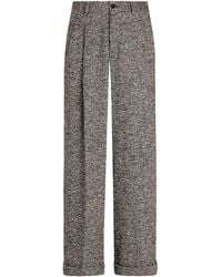 Dolce & Gabbana - Pleated-Front Herringbone Trousers - Lyst