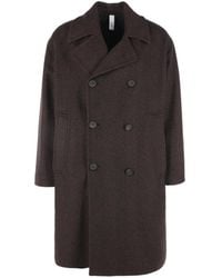 Hevò - Manteau Croisé Tricase À Chevrons - Lyst