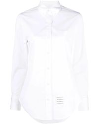 Thom Browne - Logo-Patch Long-Sleeved Shirt - Lyst