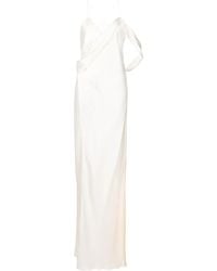 Michelle Mason - Silk Wrap Floor-Length Gown - Lyst