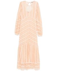 Twinset - Lace Striped Long Dress - Lyst