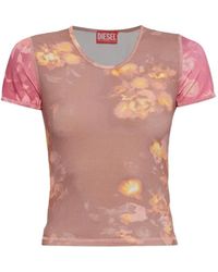 DIESEL - T-Shirt T-Elenewu À Fleurs - Lyst