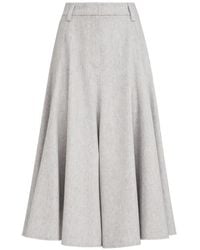 Brunello Cucinelli - Flannel Flared Skirt - Lyst