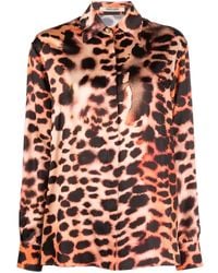 Roberto Cavalli - Silk Leopard Print Blouse - Lyst