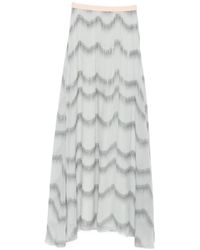 forte_forte - Chevron-Patterned Silk-Blend Skirt - Lyst