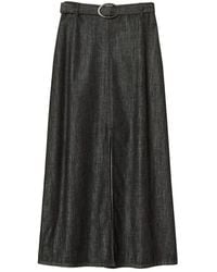 Twinset - Long Flowing Denim Skirt - Lyst