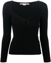 Stella McCartney - Gerippter Pullover mit Cut-Outs - Lyst