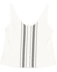 Low Classic - Gestreepte Top Met Knopen - Lyst