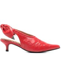 Toga - Bow-Embellished Leather Pumps - Lyst