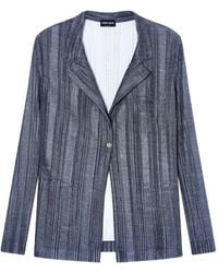 Giorgio Armani - Asv Plissé-Effect Single-Breasted Jacket - Lyst