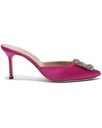 Manolo Blahnik - Hangisi 70Mm Leather Pumps - Lyst