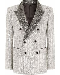 Dolce & Gabbana - Sicilia-fit Sequin-embellished Double-breasted Blazer - Lyst