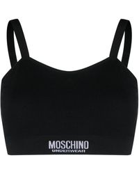 Moschino - Intarsia-logo Spaghetti-straps Bra - Lyst