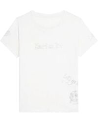 Zadig & Voltaire - T-Shirt À Ornements Strassés Alys - Lyst