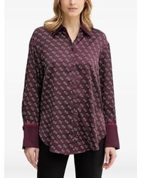 Guess - Monogram-Print Button-Up Shirt - Lyst