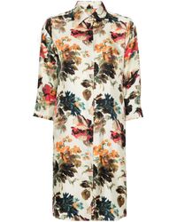 Alberto Biani - Floral-print Silk Shirtdress - Lyst