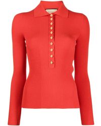Gucci - Ribbed-knit Polo Shirt - Lyst