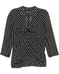 Junya Watanabe - Polka-Dot Ruched Blouse - Lyst