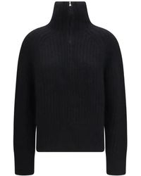 Allude - Troyer Ribbed-Knit Half-Zip Sweater - Lyst