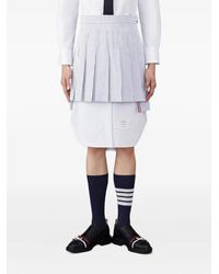 Thom Browne - Pleated Striped Mini Skirt - Lyst