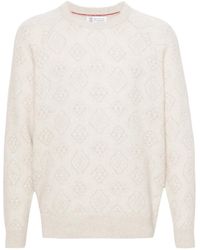 Brunello Cucinelli - Geometric-Jacquard Sweater - Lyst